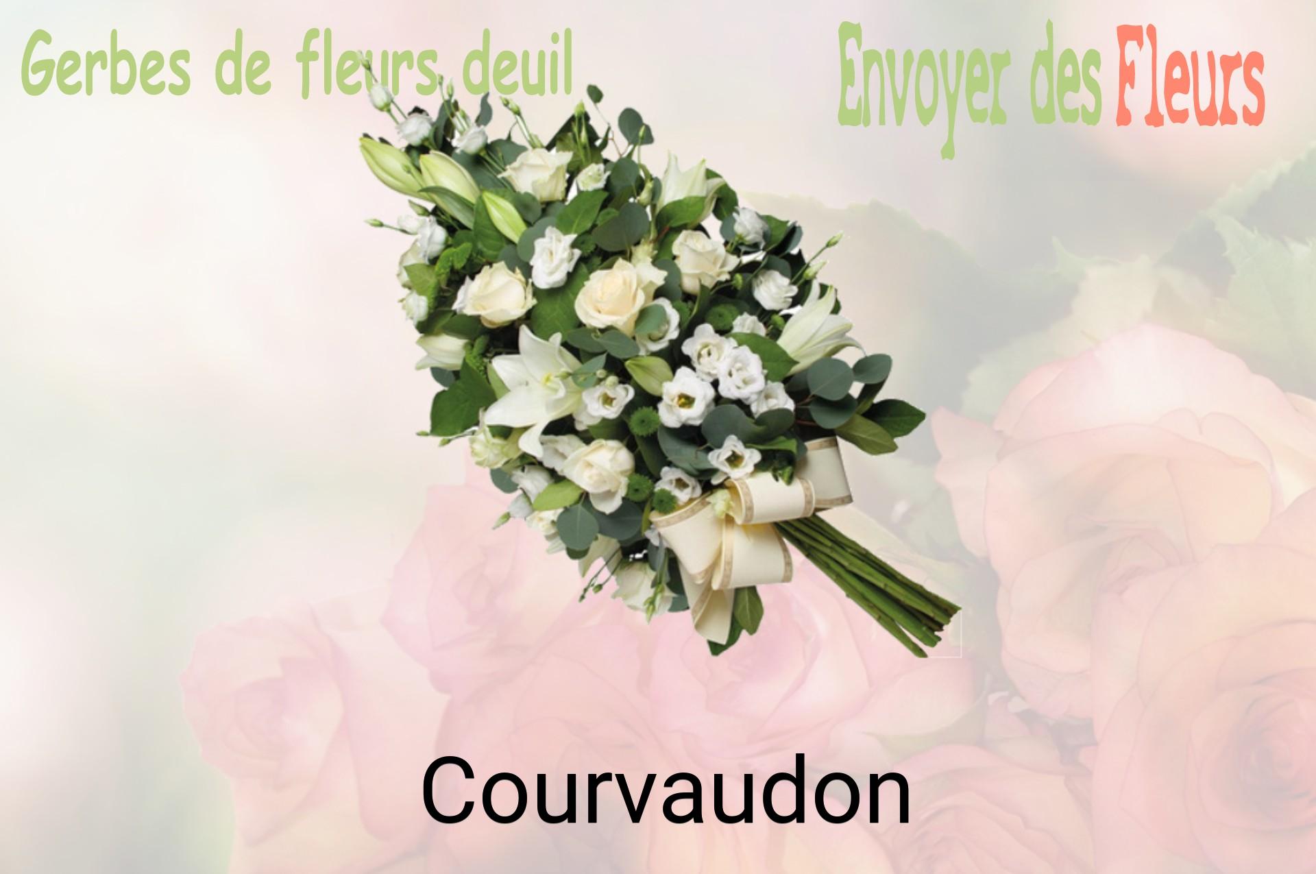 Gerbe de fleurs de deuil livrée à Courvaudon